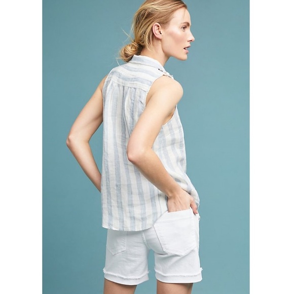 Anthropologie Edinboro Sleeveless Linen Buttondown - Picture 4 of 8